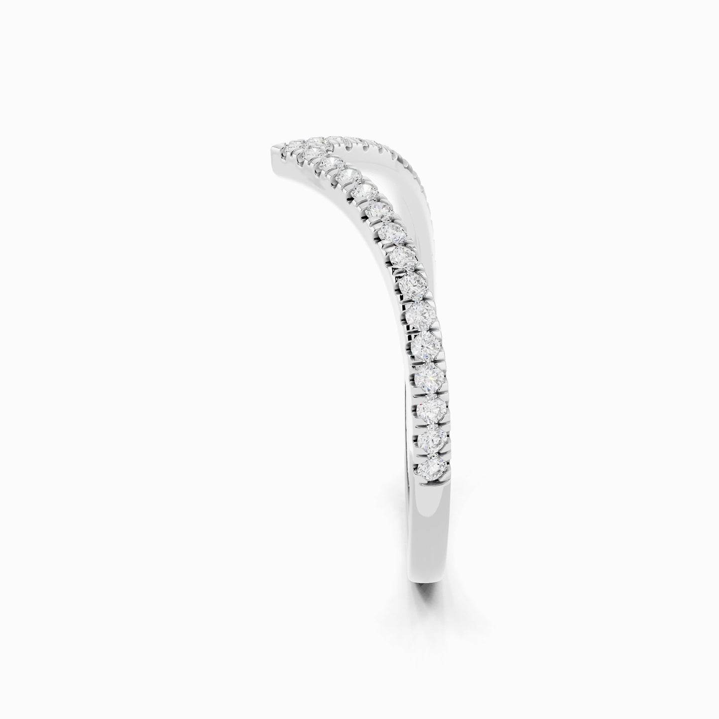 Cicely V-Shape Round Cut Wedding Ring