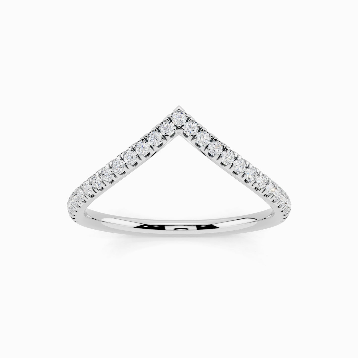 Cicely V-Shape Round Cut Wedding Ring