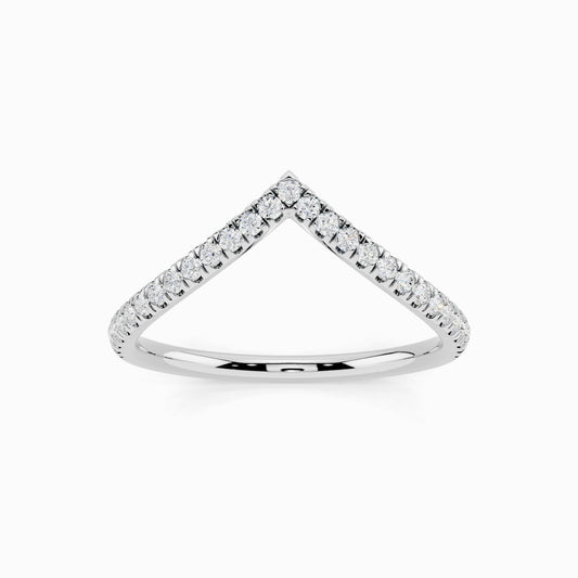 Cicely V-Shape Round Cut Wedding Ring