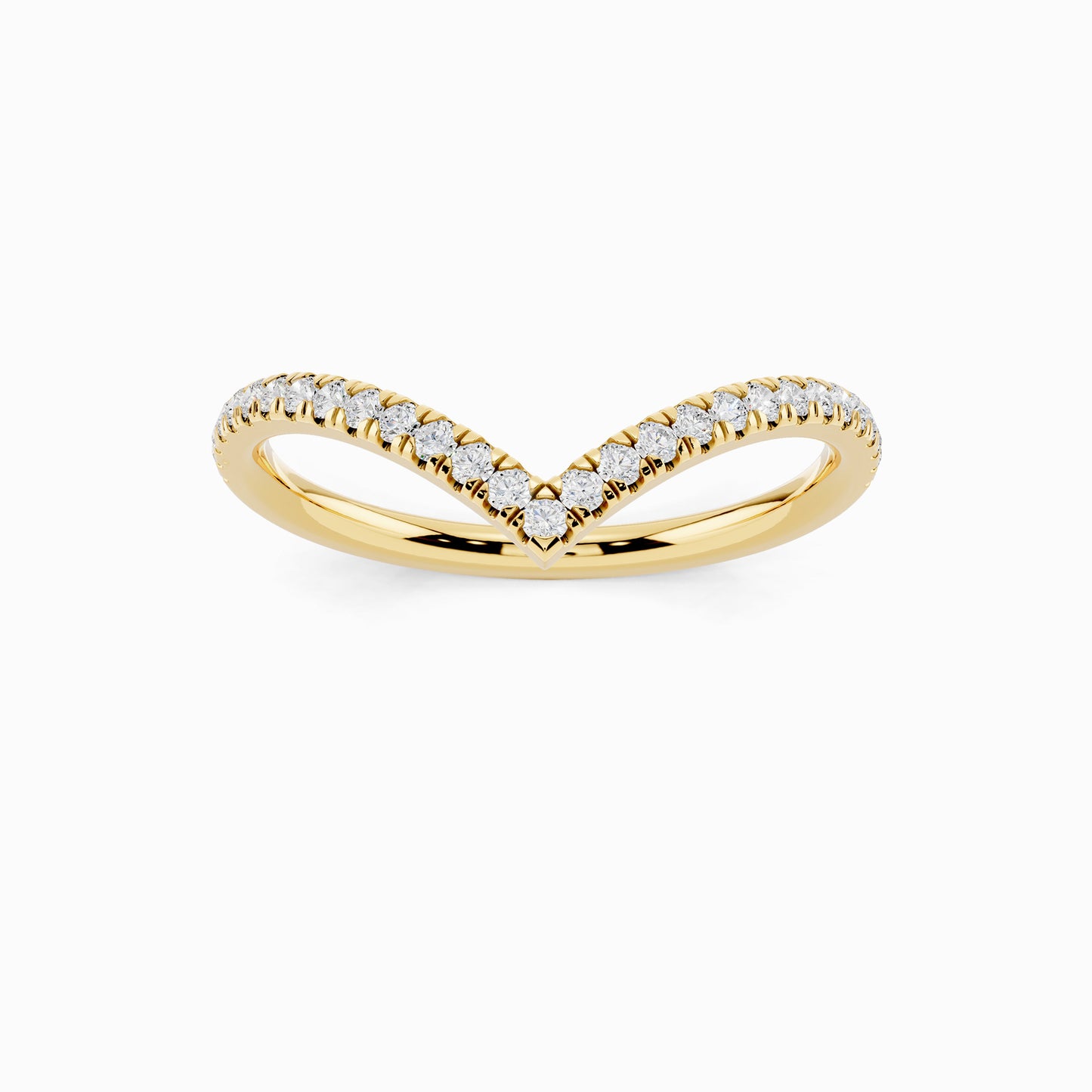 Cicely V-Shape Round Cut Wedding Ring
