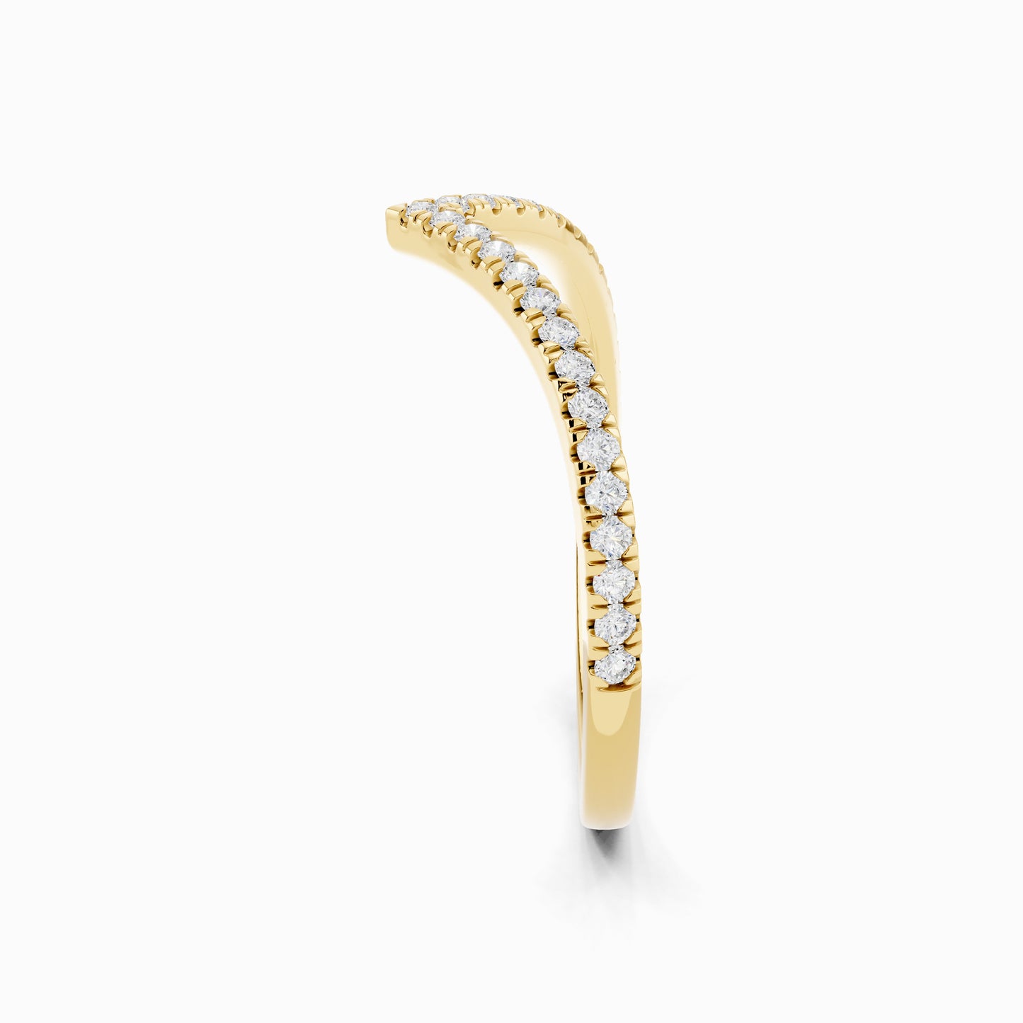 Cicely V-Shape Round Cut Wedding Ring