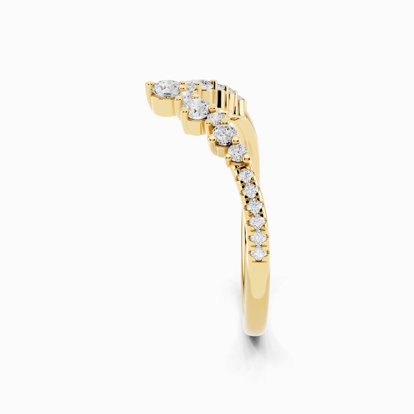 Linnea V-Shape Round Cut Wedding Ring
