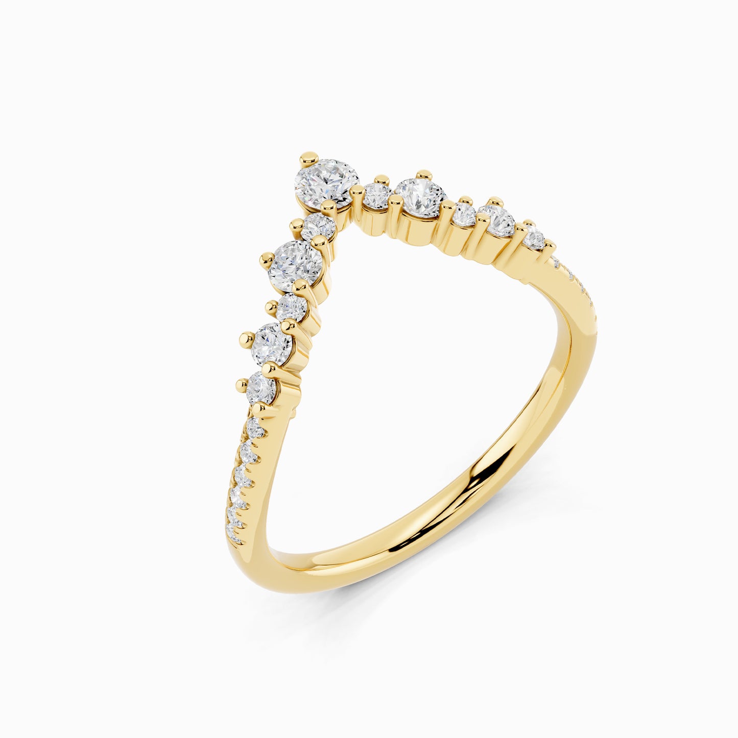 Linnea V-Shape Round Cut Wedding Ring