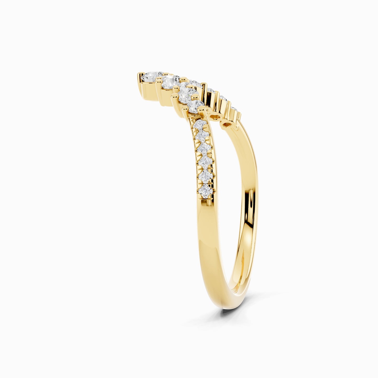 Linnea V-Shape Round Cut Wedding Ring