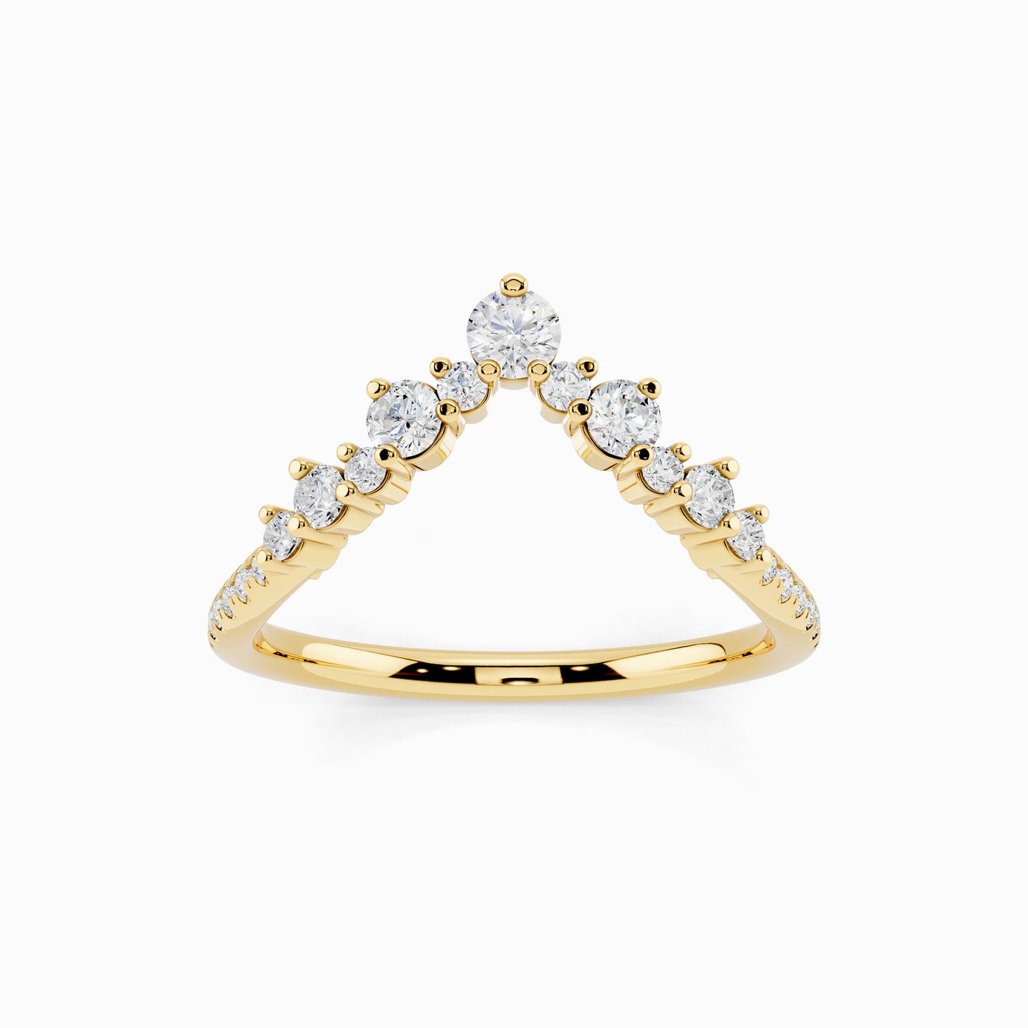 Linnea V-Shape Round Cut Wedding Ring