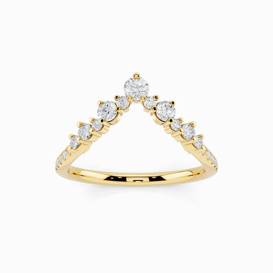 Linnea V-Shape Round Cut Wedding Ring
