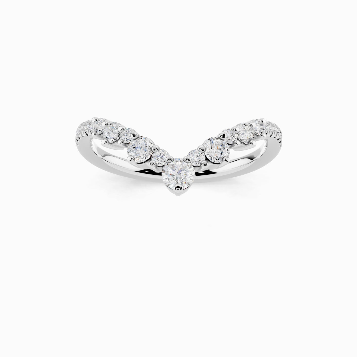 Linnea V-Shape Round Cut Wedding Ring