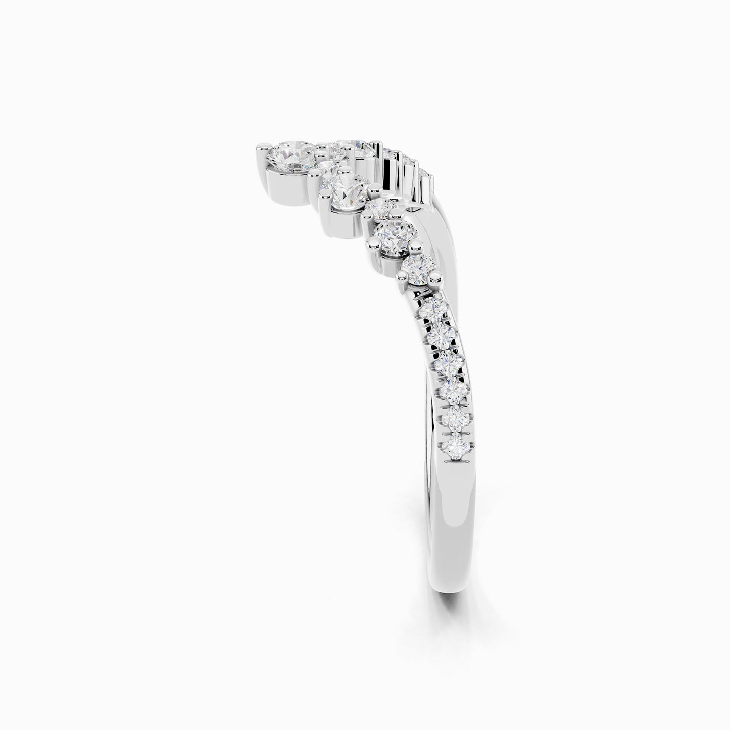 Linnea V-Shape Round Cut Wedding Ring