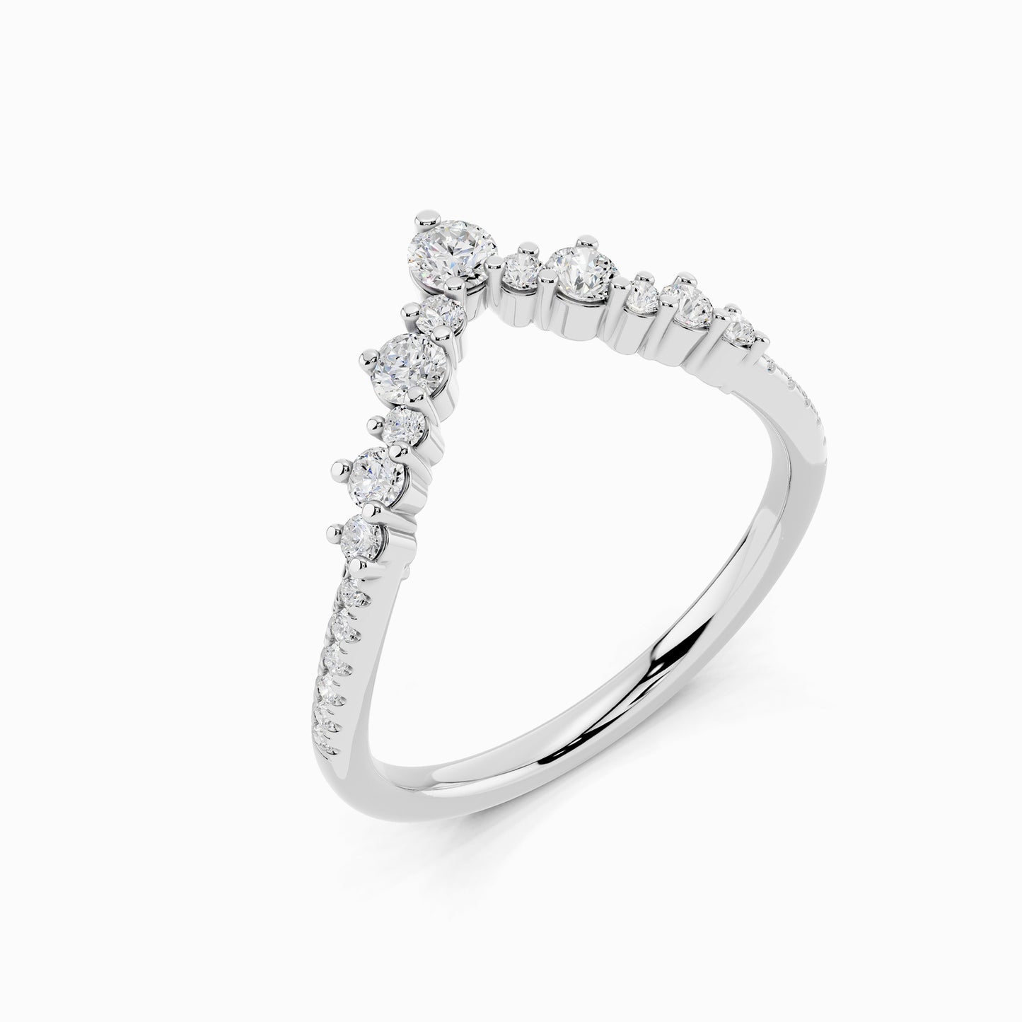 Linnea V-Shape Round Cut Wedding Ring