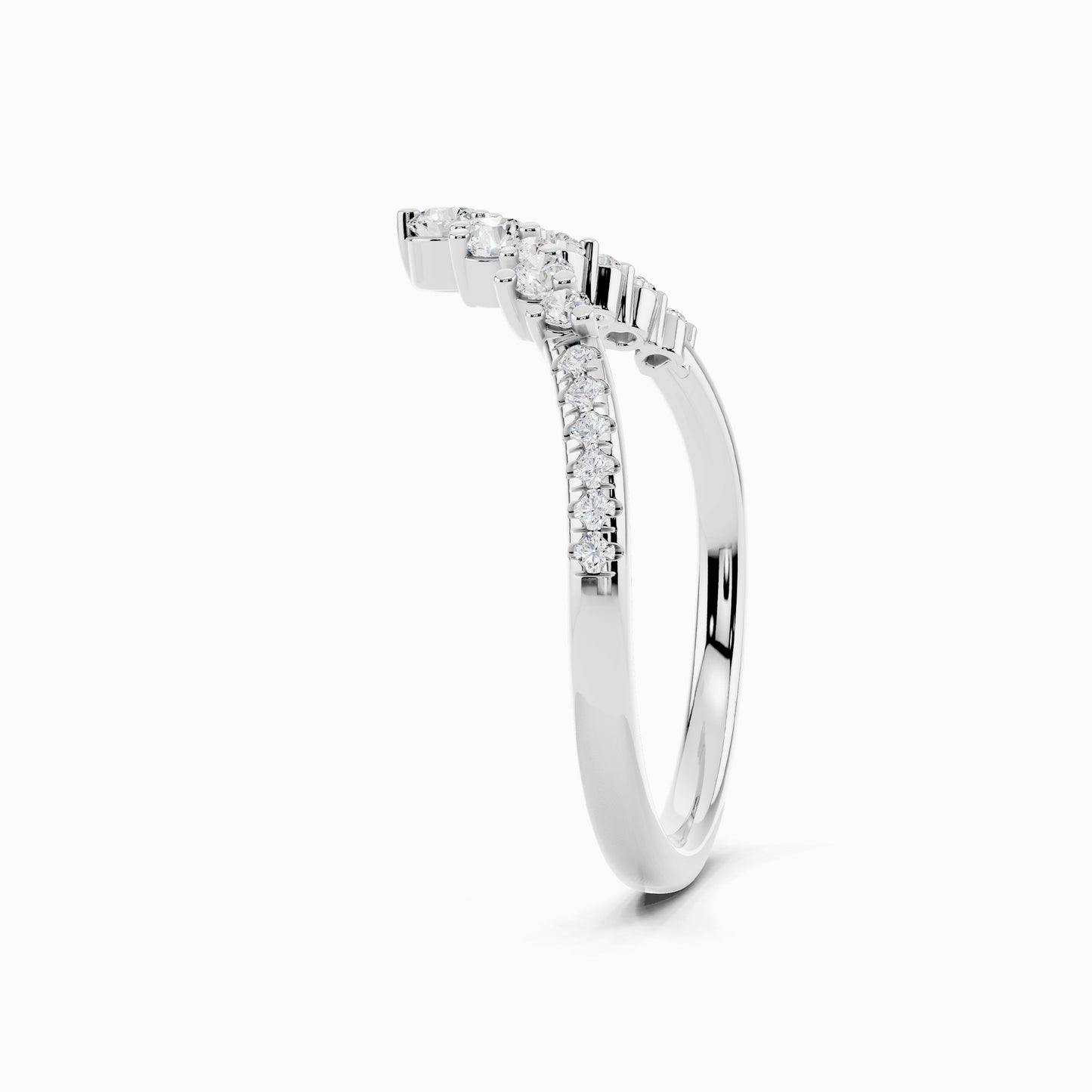 Linnea V-Shape Round Cut Wedding Ring