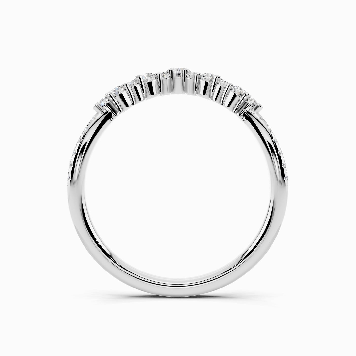 Linnea V-Shape Round Cut Wedding Ring