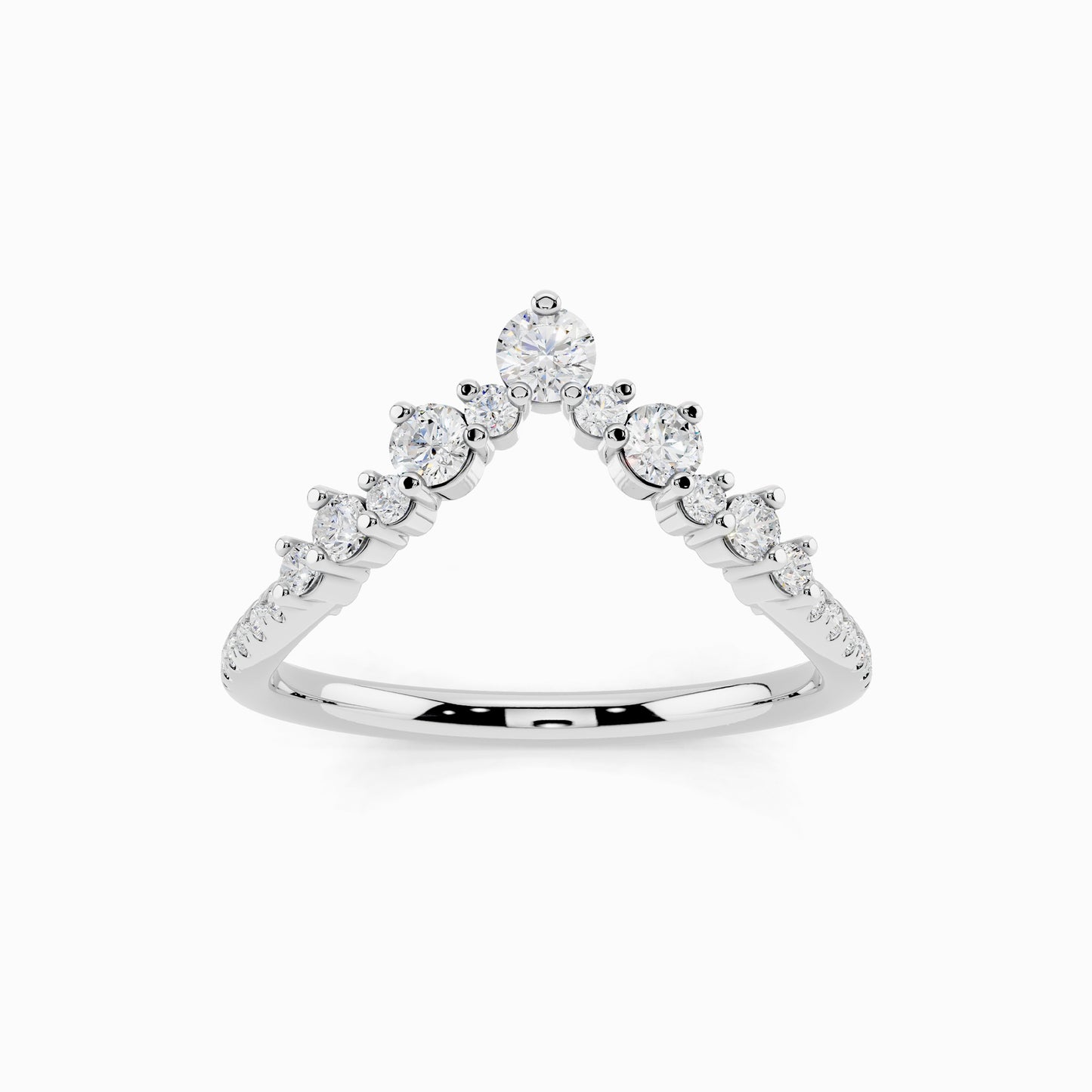 Linnea V-Shape Round Cut Wedding Ring