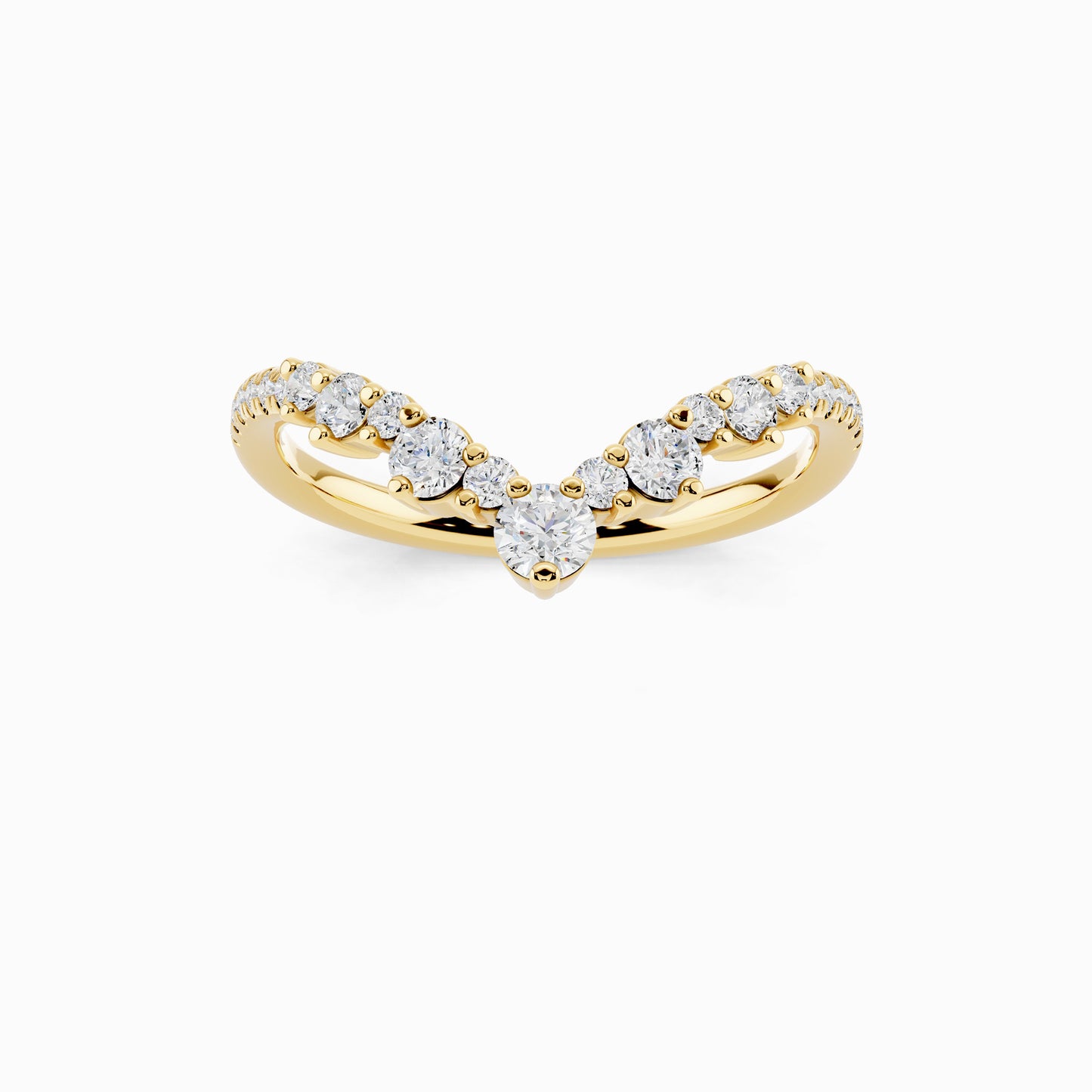 Linnea V-Shape Round Cut Wedding Ring