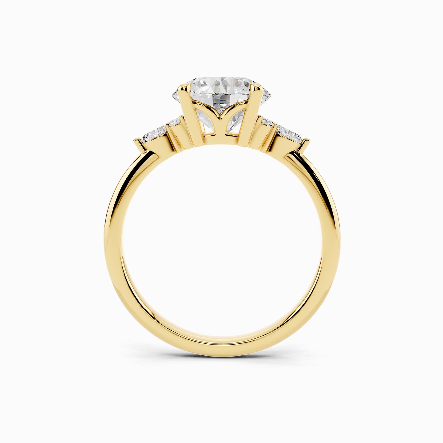 Cosmos Trinity Round Cut Engagement Ring