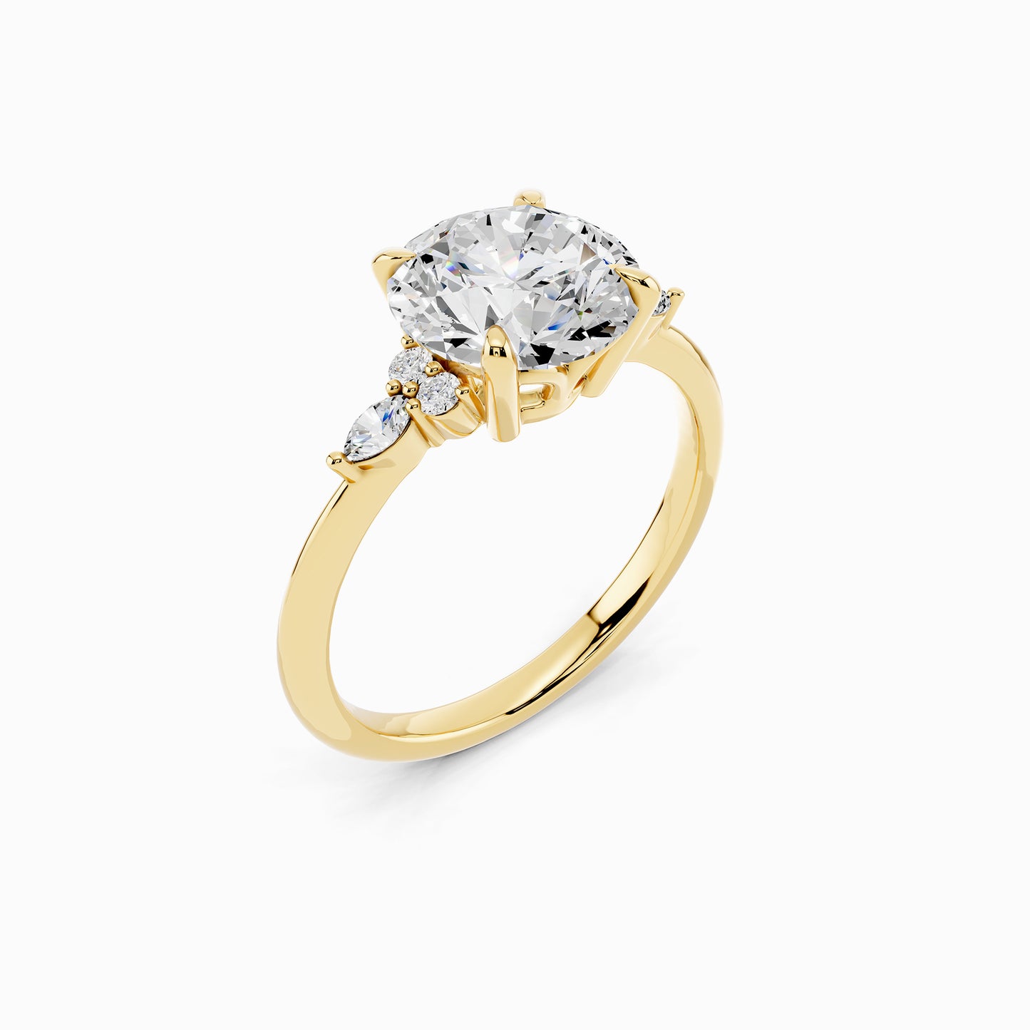 Cosmos Trinity Round Cut Engagement Ring