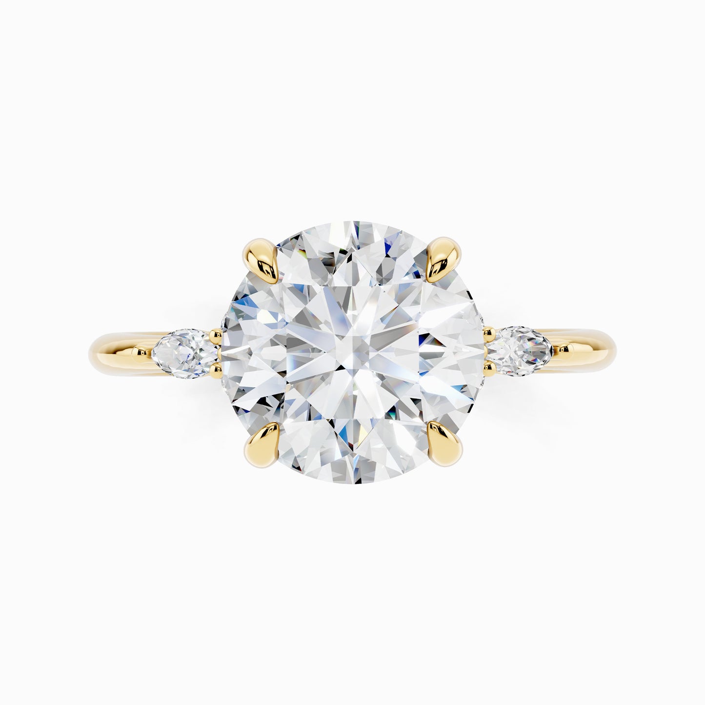 Cosmos Trinity Round Cut Engagement Ring
