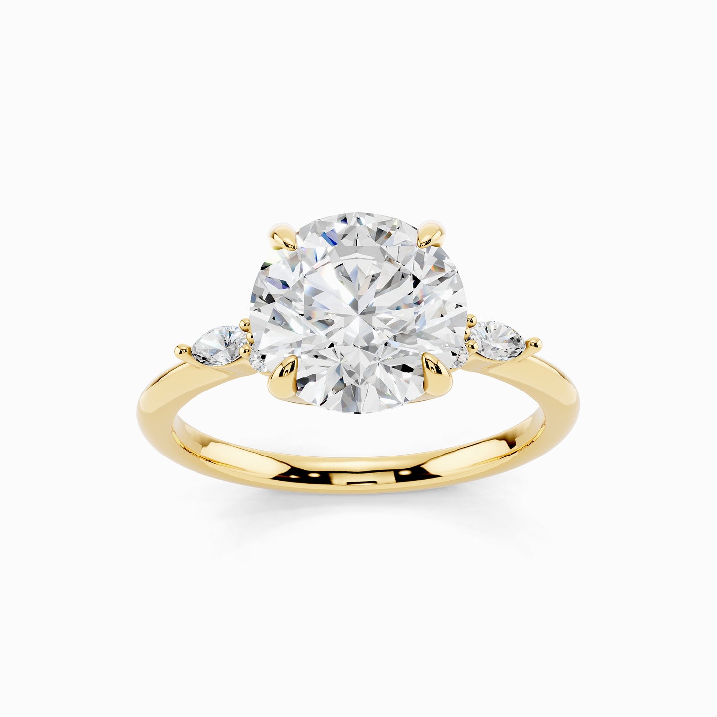 Cosmos Trinity Round Cut Engagement Ring