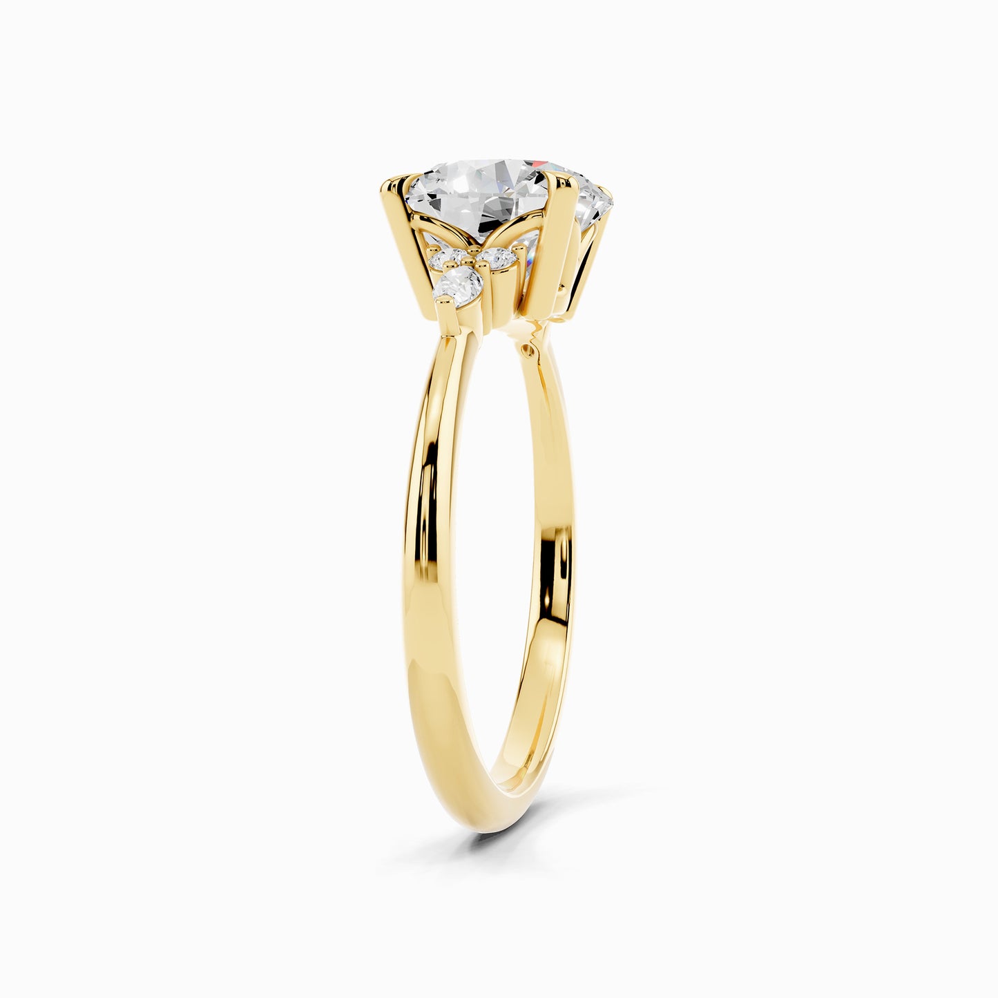 Cosmos Trinity Round Cut Engagement Ring