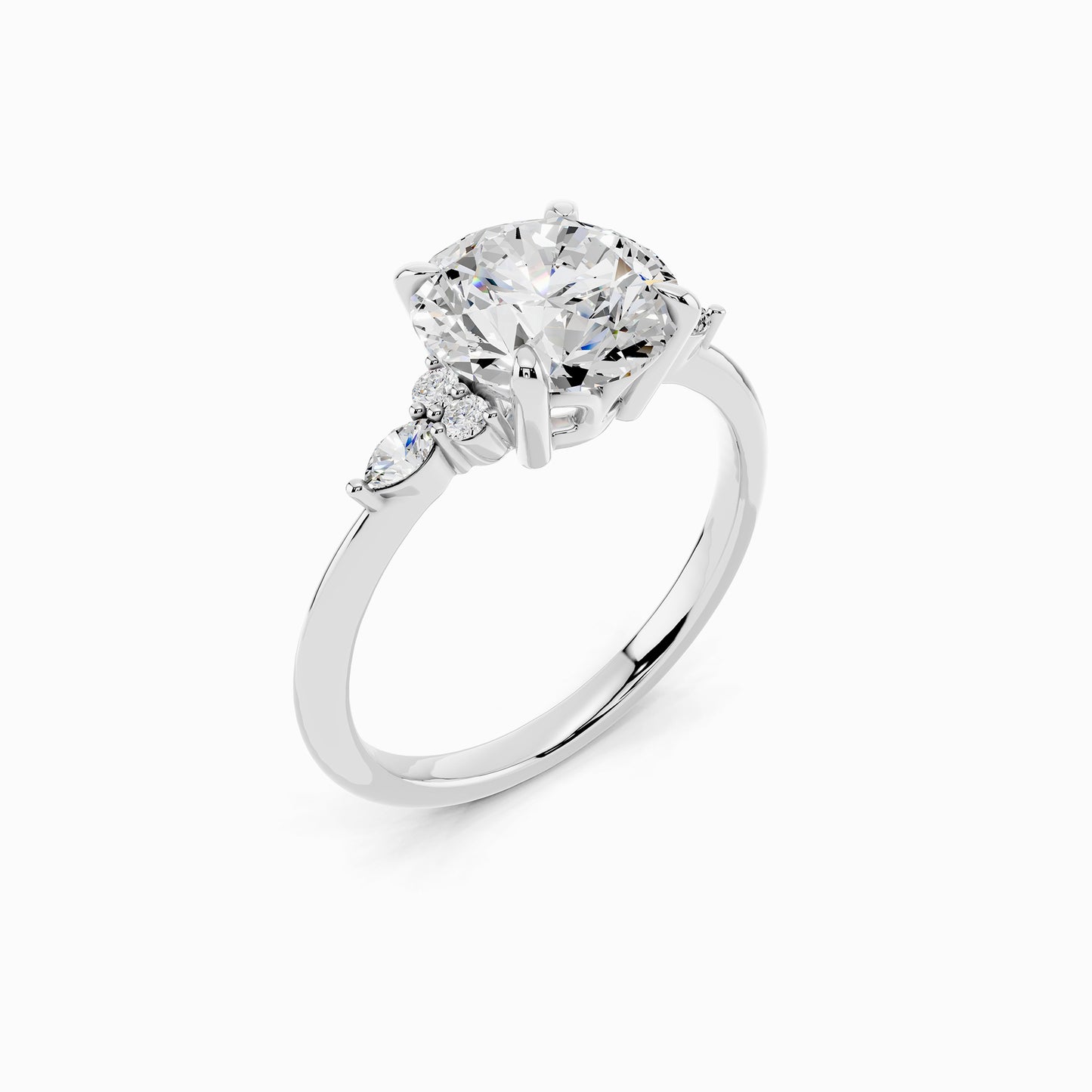 Cosmos Trinity Round Cut Engagement Ring
