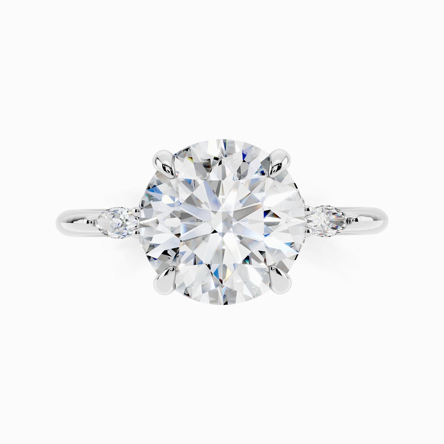 Cosmos Trinity Round Cut Engagement Ring