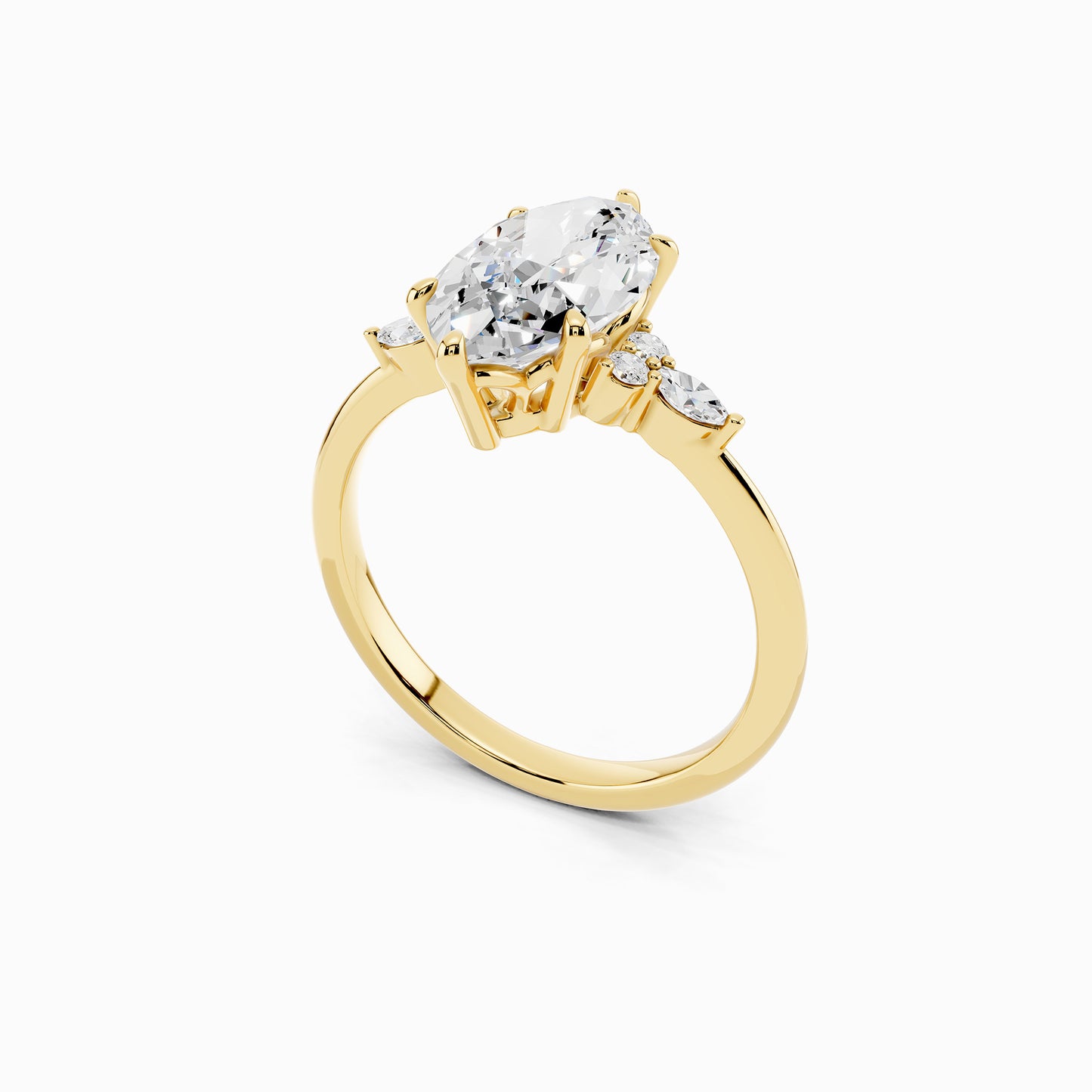 Astilbe Trinity Marquise Cut Engagement Ring