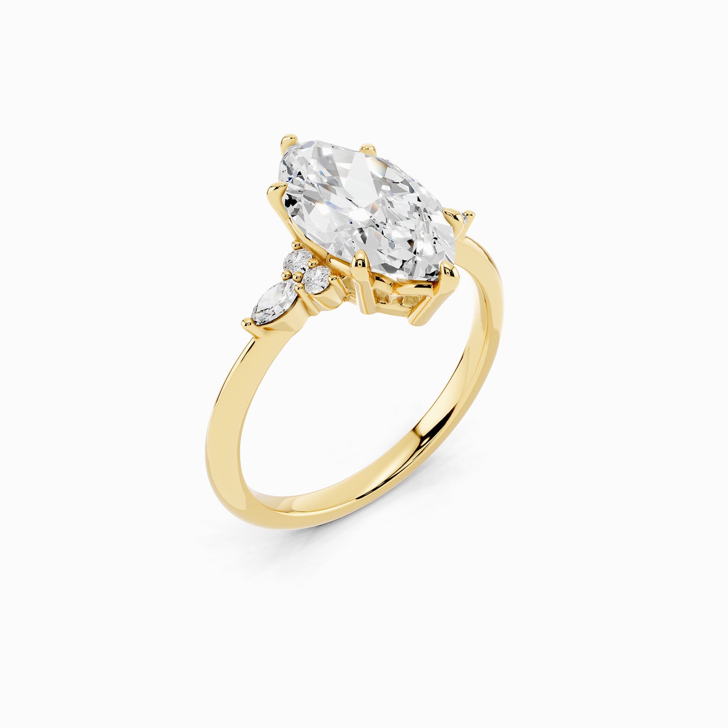 Astilbe Trinity Marquise Cut Engagement Ring