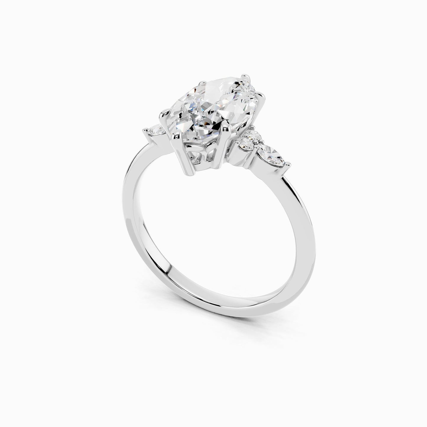 Astilbe Trinity Marquise Cut Engagement Ring