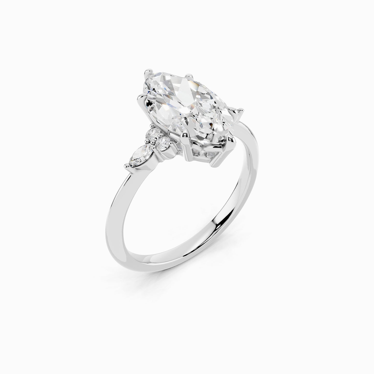 Astilbe Trinity Marquise Cut Engagement Ring