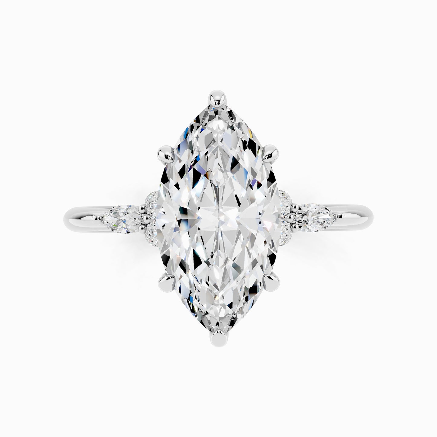 Astilbe Trinity Marquise Cut Engagement Ring
