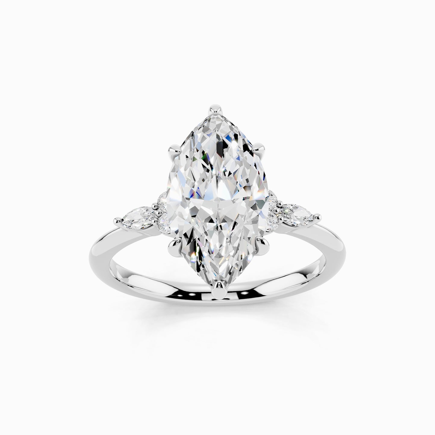 Astilbe Trinity Marquise Cut Engagement Ring