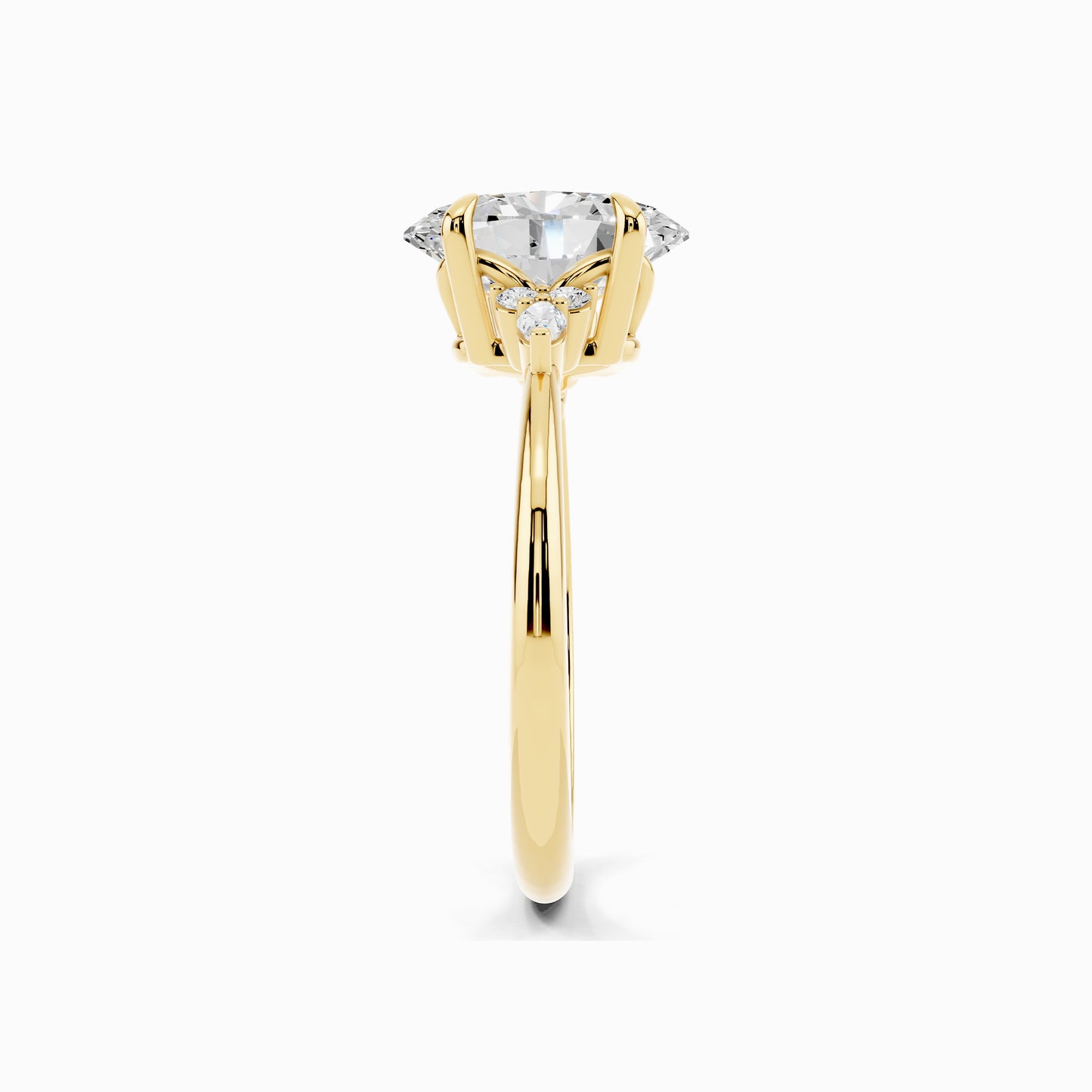 Freesia Trinity Oval Cut Engagement Ring