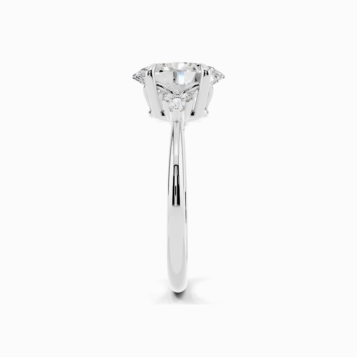 Freesia Trinity Oval Cut Engagement Ring