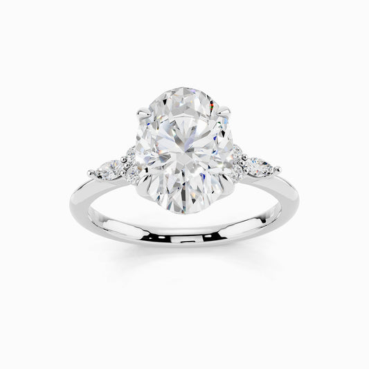 Freesia Trinity Oval Cut Engagement Ring