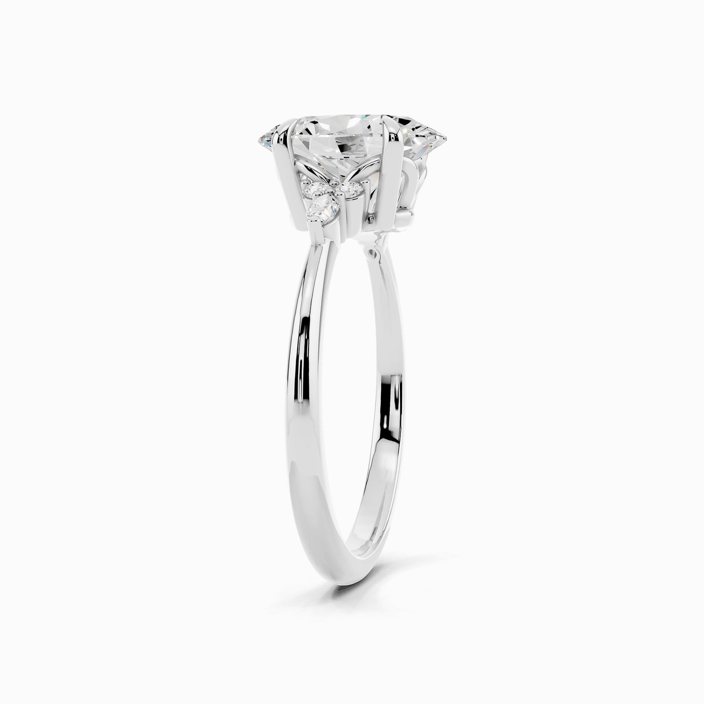 Freesia Trinity Oval Cut Engagement Ring